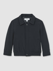 Reiss | 13-14 yrs Zip Through Harrington Jacket in Blue
