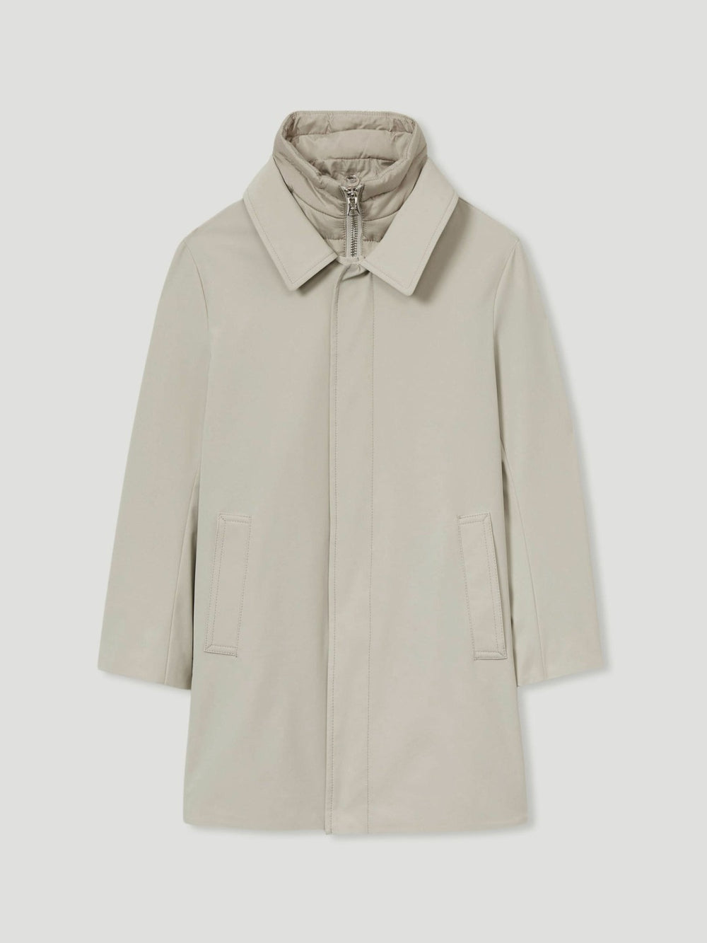 Reiss | 13-14 yrs Gabardine Coat with Removable Gilet in Stone