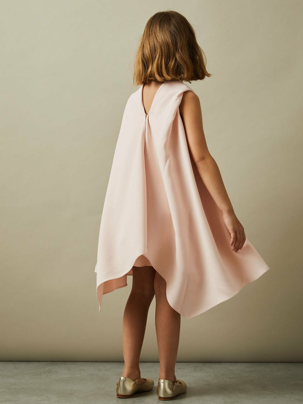 Reiss | 9-13 yrs High-Neck Drape Back Dress in Pink