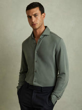 Reiss | Modal Blend Cutaway Collar Shirt in Green Smoke
