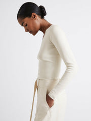 Reiss | Atelier Knitted Silk-Blend Top in Off White