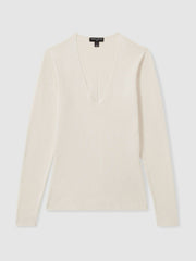 Reiss | Atelier Knitted Silk-Blend Top in Off White