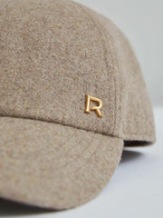 Reiss | Wool Blend Flannel Baseball Cap in Taupe