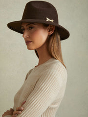 Reiss | Wool Fedora in Chocolate