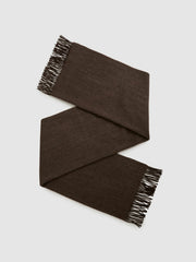 Reiss | Wool-Cashmere Scarf in Chocolate