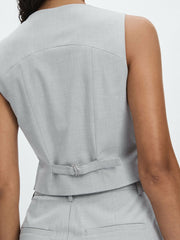 Reiss | Good American Sharkskin Suit Waistcoat in Heather Grey
