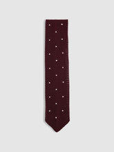 Reiss | Silk Knitted Pin-Dot Tie in Burgundy