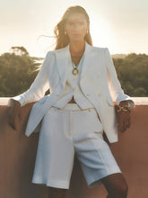Reiss | Linen-Blend Bermuda Shorts in White