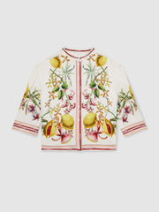Reiss | 13-14 yrs | NYBG Satin Floral-Print Shirt in Ivory