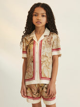 Reiss | 9-13 yrs | NYBG Satin Floral-Print Shirt in Khaki