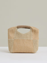 Reiss | Raffia Patchwork Clutch Bag in Natural