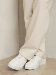 Reiss | Leather Elasticated-Lace Trainers in White