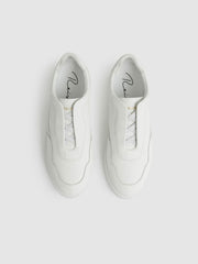 Reiss | Leather Elasticated-Lace Trainers in White