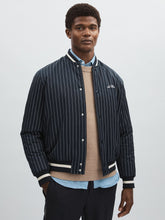 Reiss | Les Deux Technical Varsity Jacket in Navy Stripe