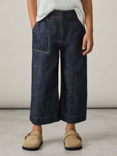 Reiss | 9-13 yrs Cotton-Linen Wide Leg Trousers in Indigo