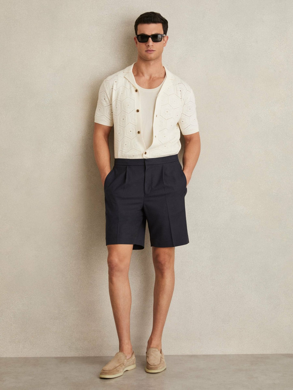 Reiss | Relaxed Drawstring Shorts in Navy