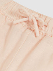 Reiss | Cotton-Linen Drawstring Trousers in Pink