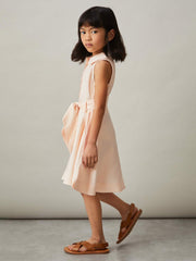 Reiss | 13-14 yrs Tie-Waist Collared Dress in Pink