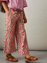 Reiss | Cotton Linen Printed Trousers in Red