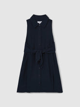 Reiss | 13-14 yrs Tie-Waist Collared Dress in Blue