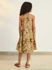 Reiss | 9-13 yrs | NYBG Floral-Print Midi Dress in Khaki