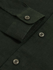 Reiss | 3-9 yrs Linen Cutaway Collar Shirt in Dark Green