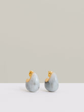 Reiss | Curve Marble Scoop Earrings in Gold Tone
