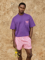 Reiss | | Ché Stripe Swim Shorts in Pink/White