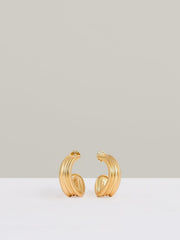 Reiss | Fluid Hoop Earrings in Gold Tone