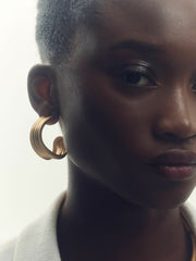 Reiss | Fluid Hoop Earrings in Gold Tone