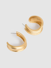 Reiss | Fluid Hoop Earrings in Gold Tone