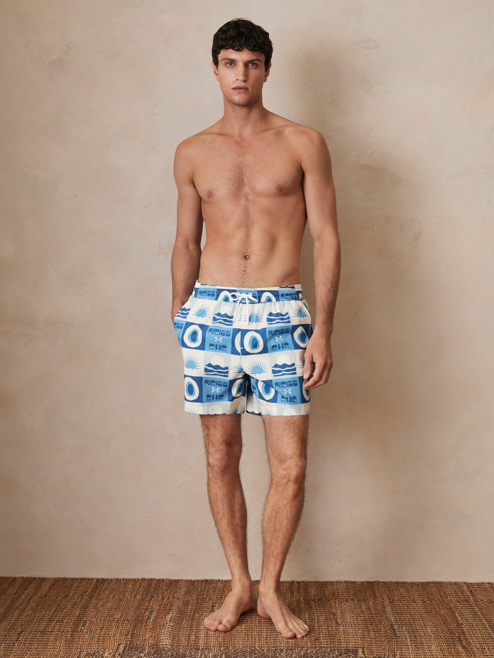 Reiss | | Ché Sunset-Print Swim Shorts in Blue Multi