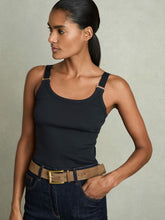 Reiss | Stretch-Cotton D-Ring Strap Vest in Navy