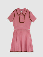 Reiss | 13-14 yrs Twist-Piped Knitted Dress in Pink