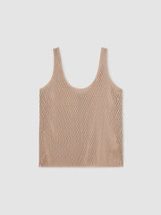 Reiss | Atelier Laser-Cut Vest Top in Taupe