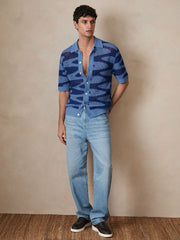 Reiss | | Ché Wave Crochet Shirt in Blue
