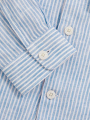 Reiss | 13-14 yrs Linen Cutaway Collar Shirt in Blue/White Stripe