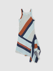 Reiss | 9-13 yrs Stripe-Print Handkerchief Dress in Blue Print