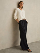 Reiss | Wide-Leg Elasticated-Waist Trousers in Navy