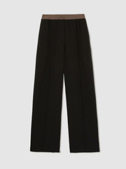 Reiss | Petite Wide-Leg Elasticated-Waist Trousers in Black