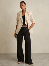 Reiss | Wide-Leg Elasticated-Waist Trousers in Black