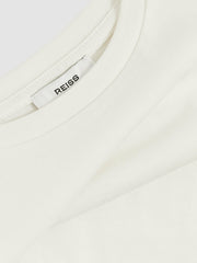 Reiss | 9-13 yrs Oversize Cotton Cropped T-Shirt in Ivory