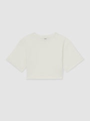 Reiss | 4-9 yrs Oversize Cotton Cropped T-Shirt in Ivory