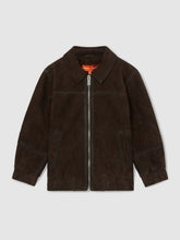 Reiss | 13-14 yrs Unisex Fit McLaren F1 Team Suede Bomber Jacket in Distressed Brown
