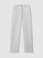 Reiss | Petite Mid-Rise Straight-Leg Jeans in White