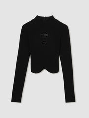Reiss | McLaren F1 Team Cut-Out Knit Crop Top in Black