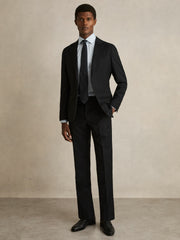 Reiss | Regular Fit Cotton Sateen Shirt in Blue Stripe