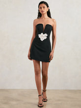 Reiss | Halston Strapless Fitted Mini Dress in Black