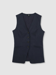 Reiss | Paige Button-Through Vest in Dark Ink Blue