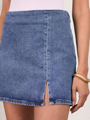 Reiss | Denim Mini Skirt in Indigo Blue